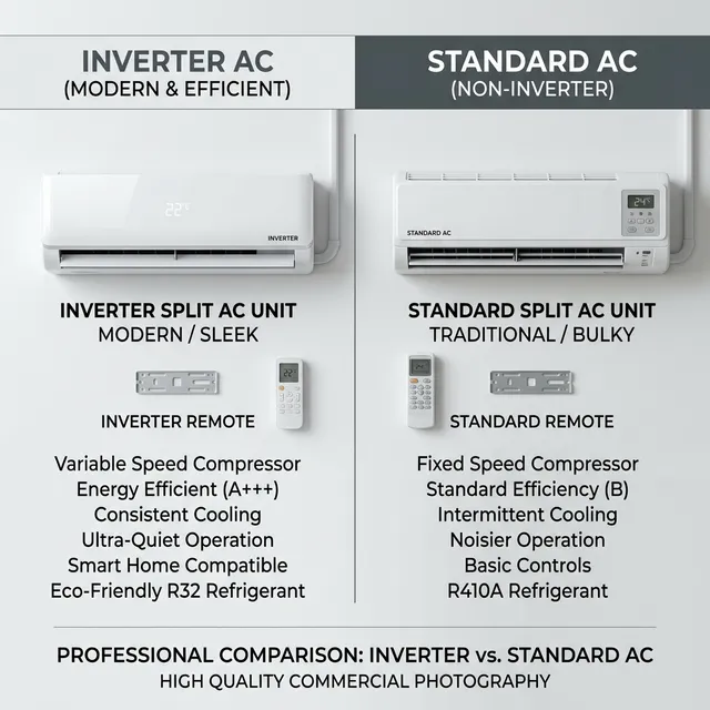 مقارنة مكيف انفرتر مقابل المكيف العادي