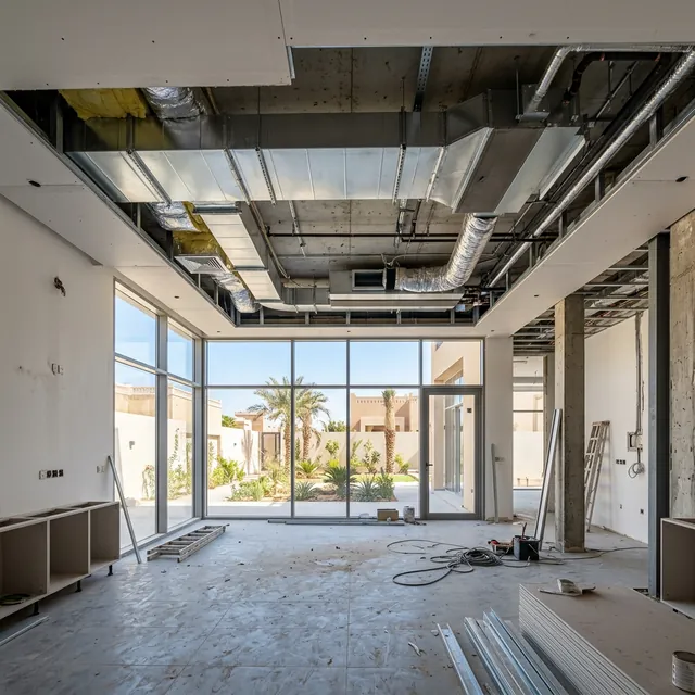 مشروع تركيب تكييف مخفي دكت في فيلا بحي الملقا الرياض