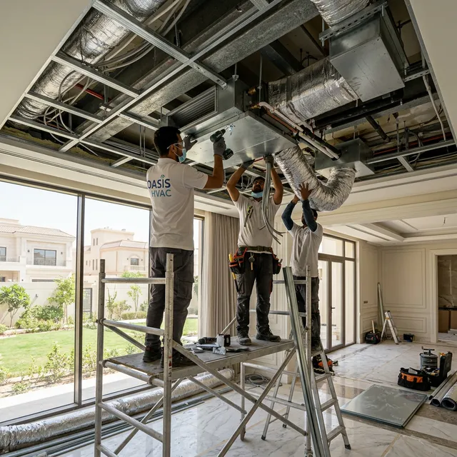 تأسيس مكيفات لفيلا سكنية بحي حطين